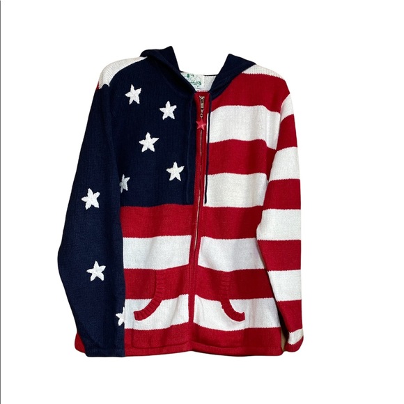 Quacker Factory Sweaters - Women’s Large Red White And Blue Vintage Quacker Factory Americana Sweater